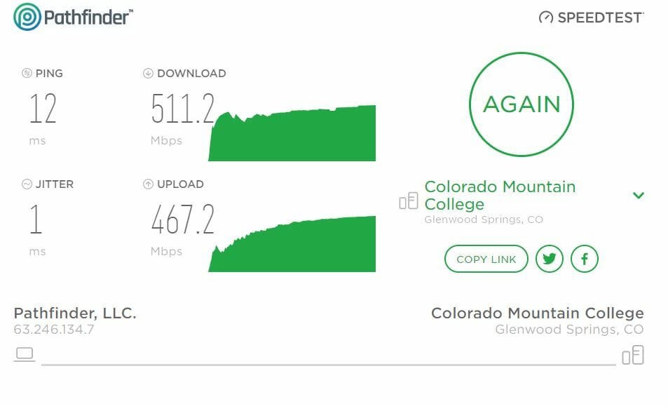 Fiber Speed Test - Pathfinder